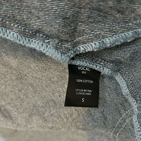 Vocal Denim Party Distressed Long Shacket - Picture 5 of 8